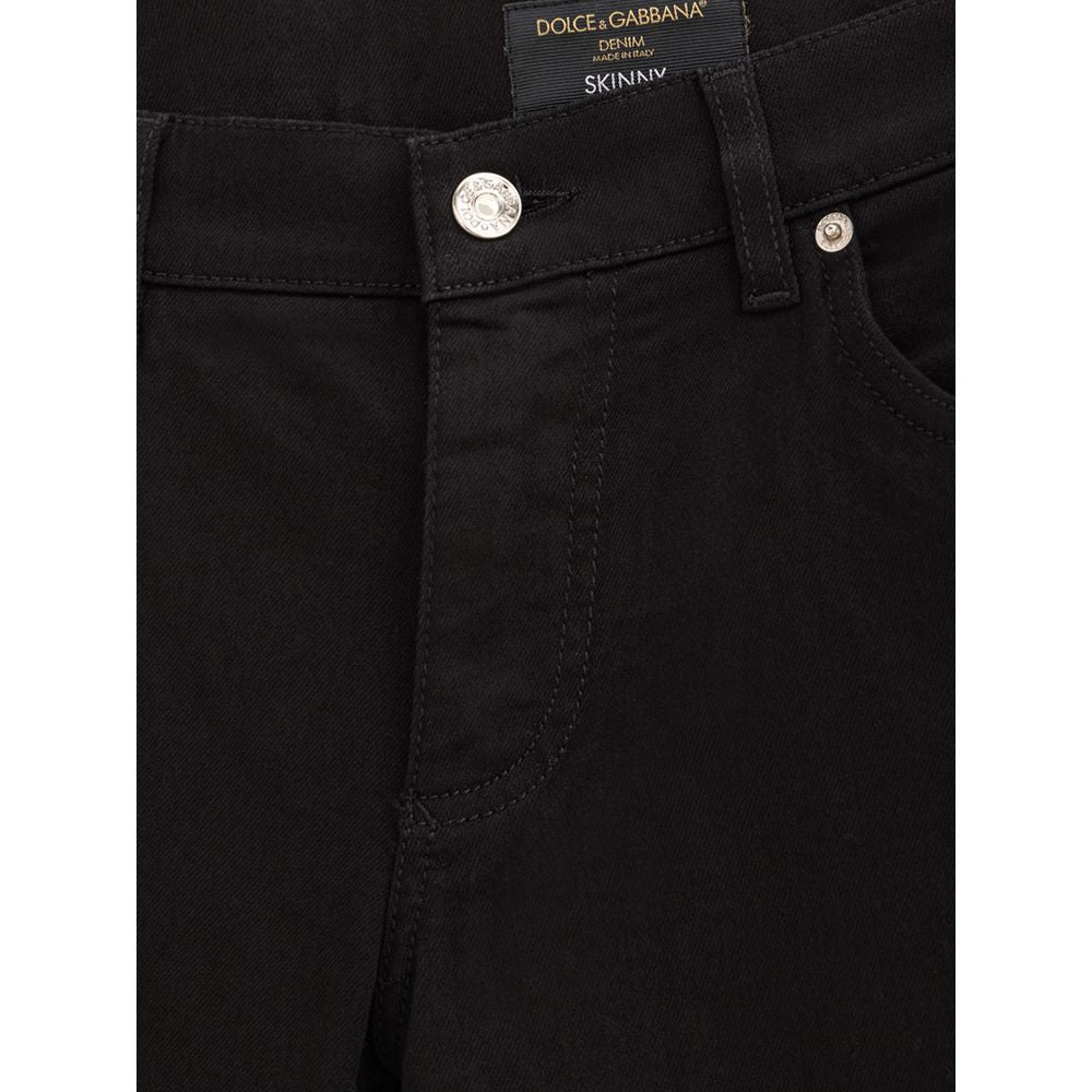 Black Cotton Skinny Jeans