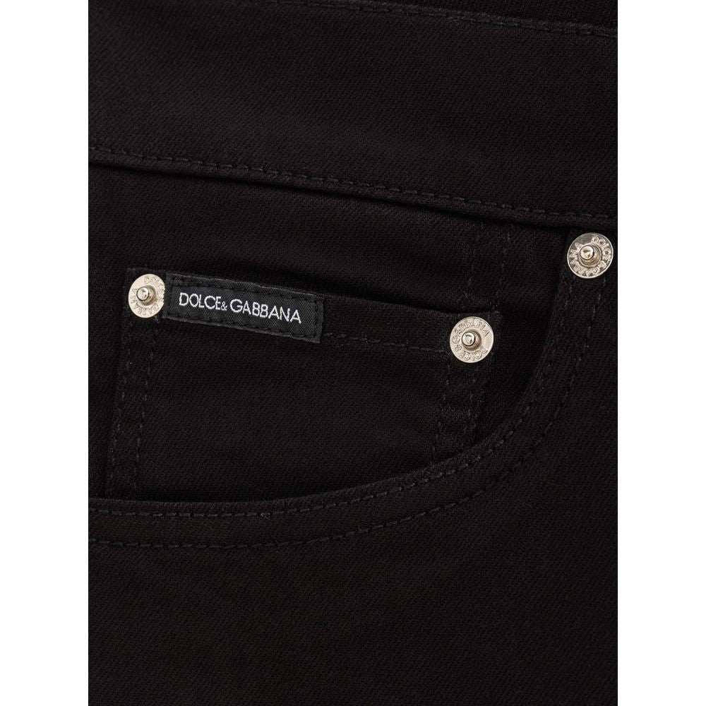 Black Cotton Skinny Jeans