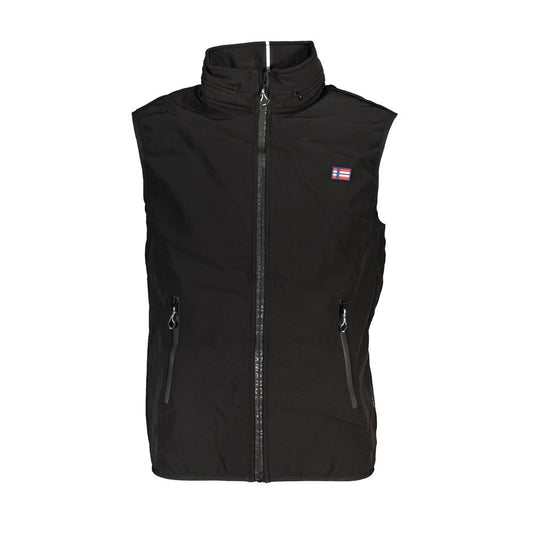 Black Polyester Men Jacket