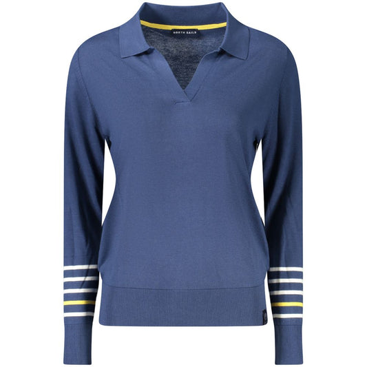 Blue Cotton Women Sweater