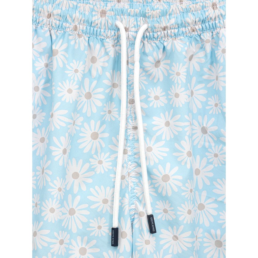 Blue Polyester Swim Short