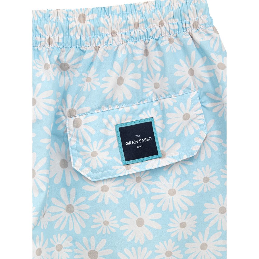 Blue Polyester Swim Short