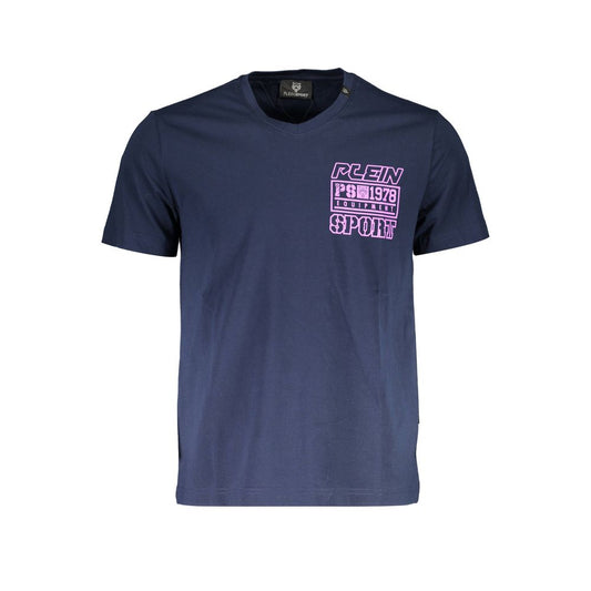 Blue Cotton Men's T-Shirt