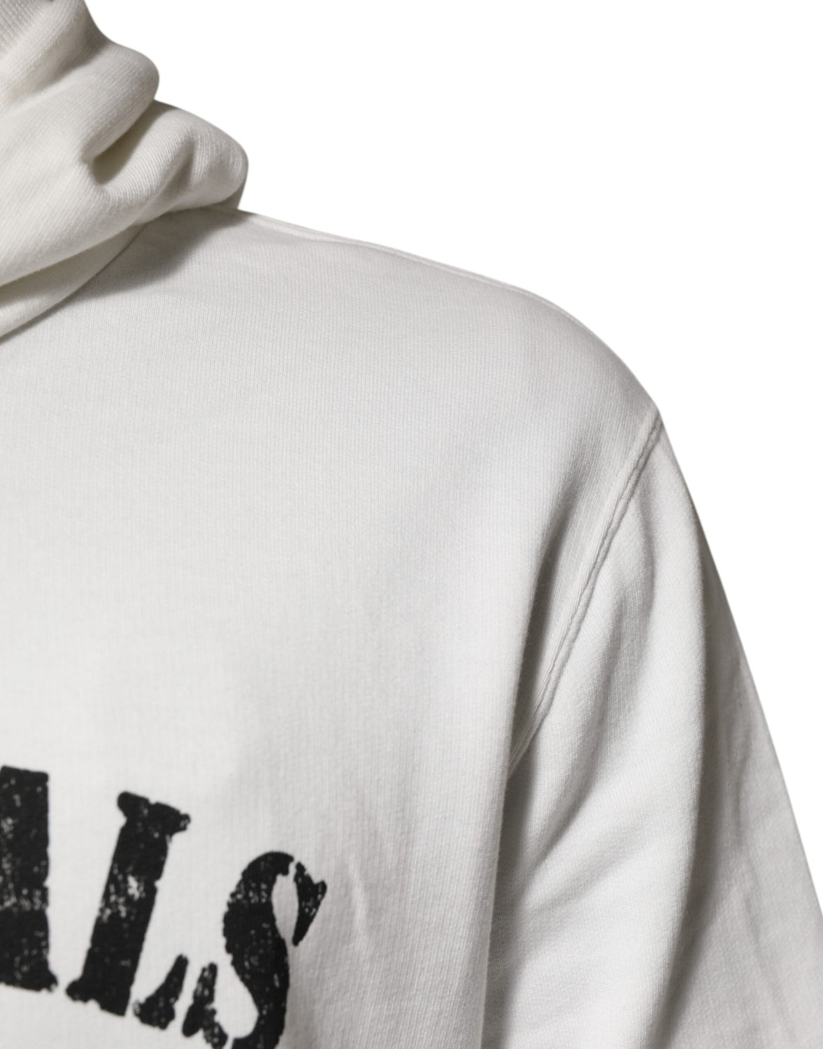 White Cotton DG ROYAL Print Hooded Sweater