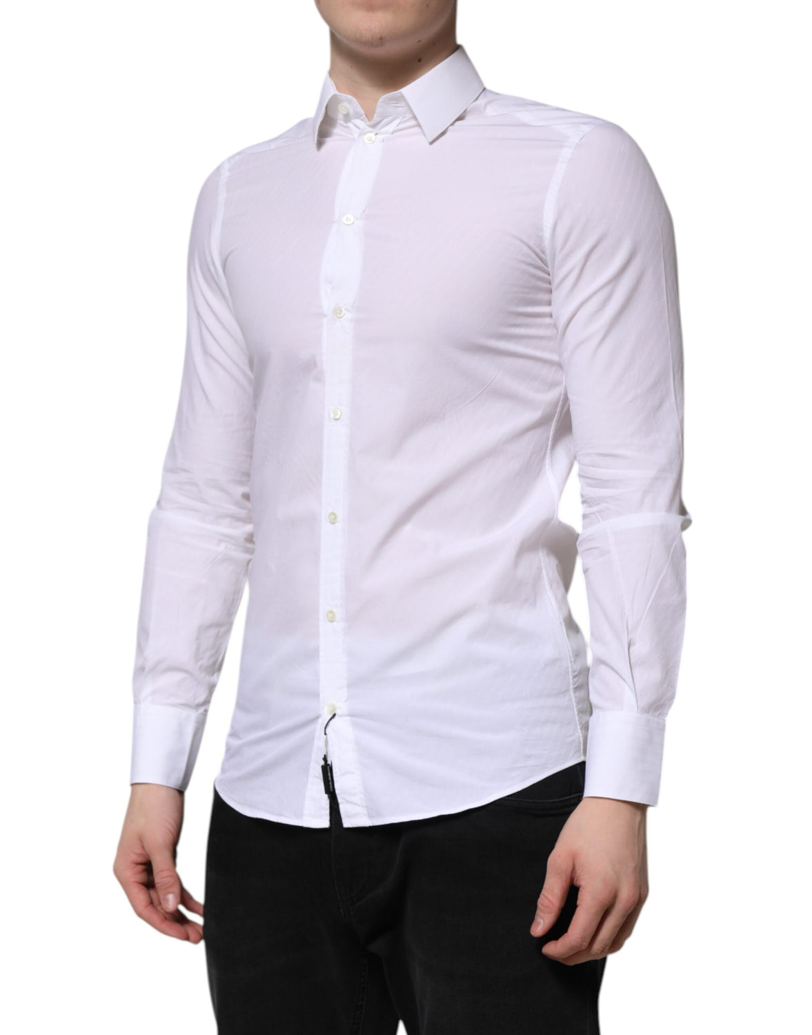 White Cotton MARTINI Long Sleeve Dress Shirt