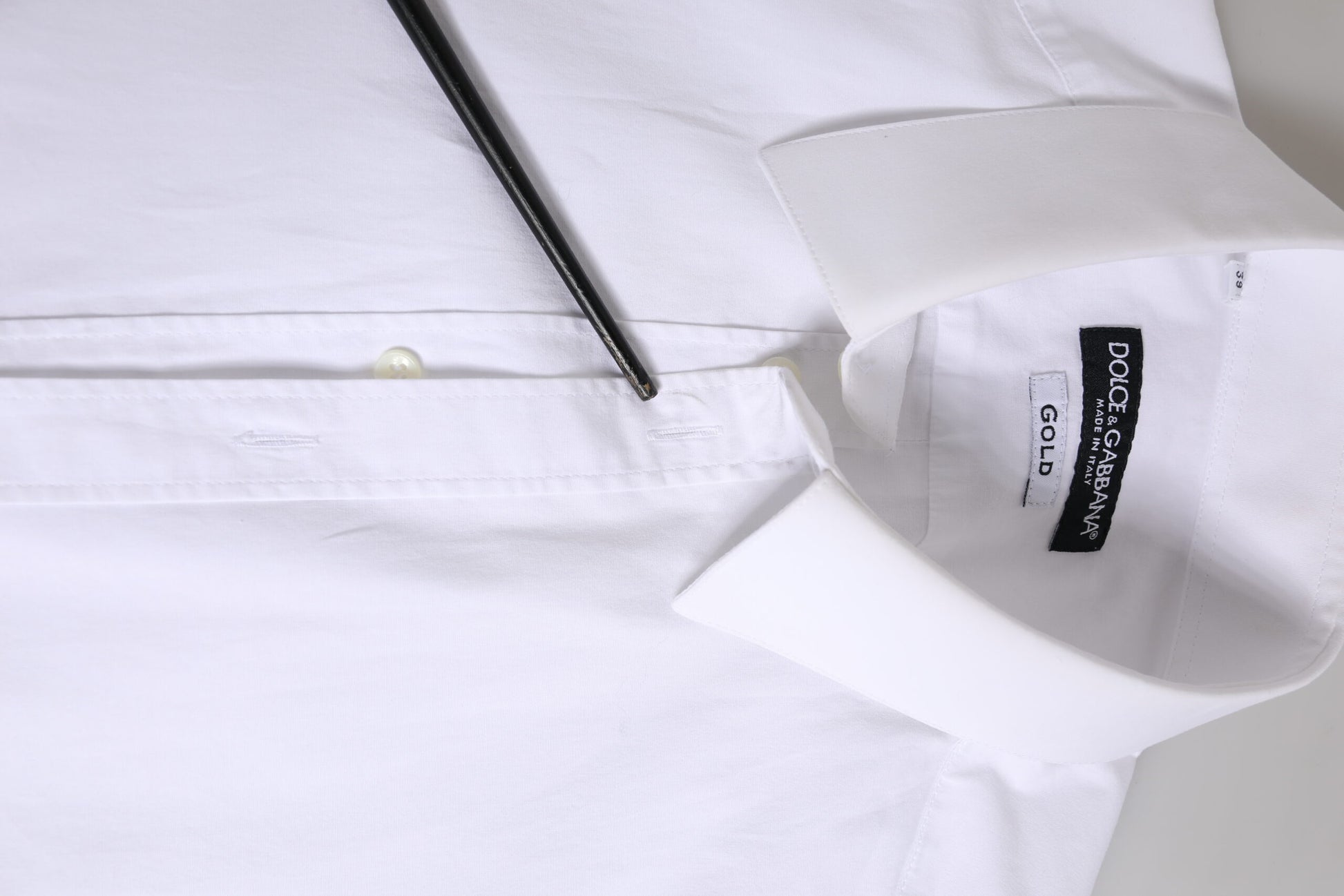 White Cotton GOLD Long Sleeve Men Dress Shirt