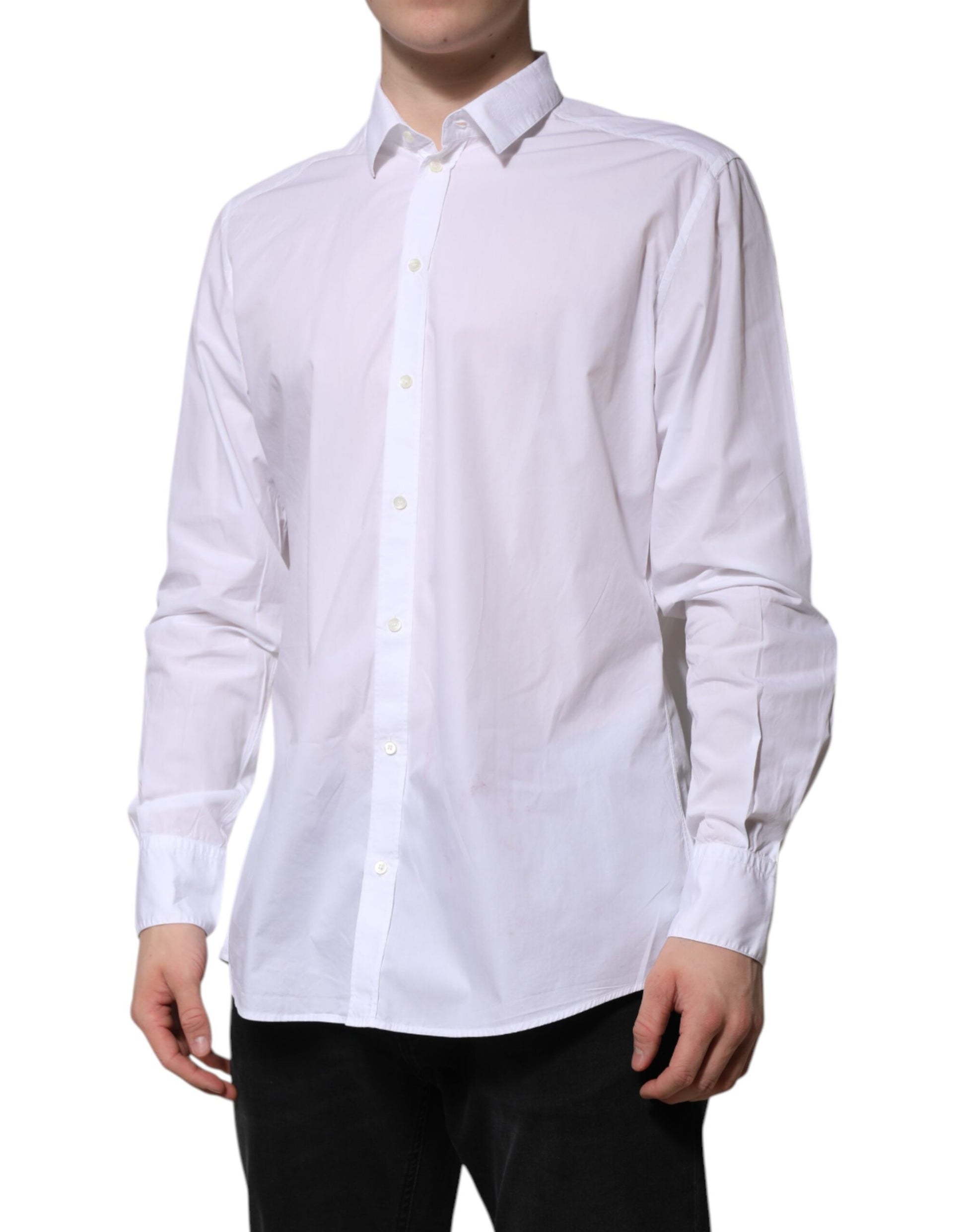 White Cotton Long Sleeves Dress Formal Shirt