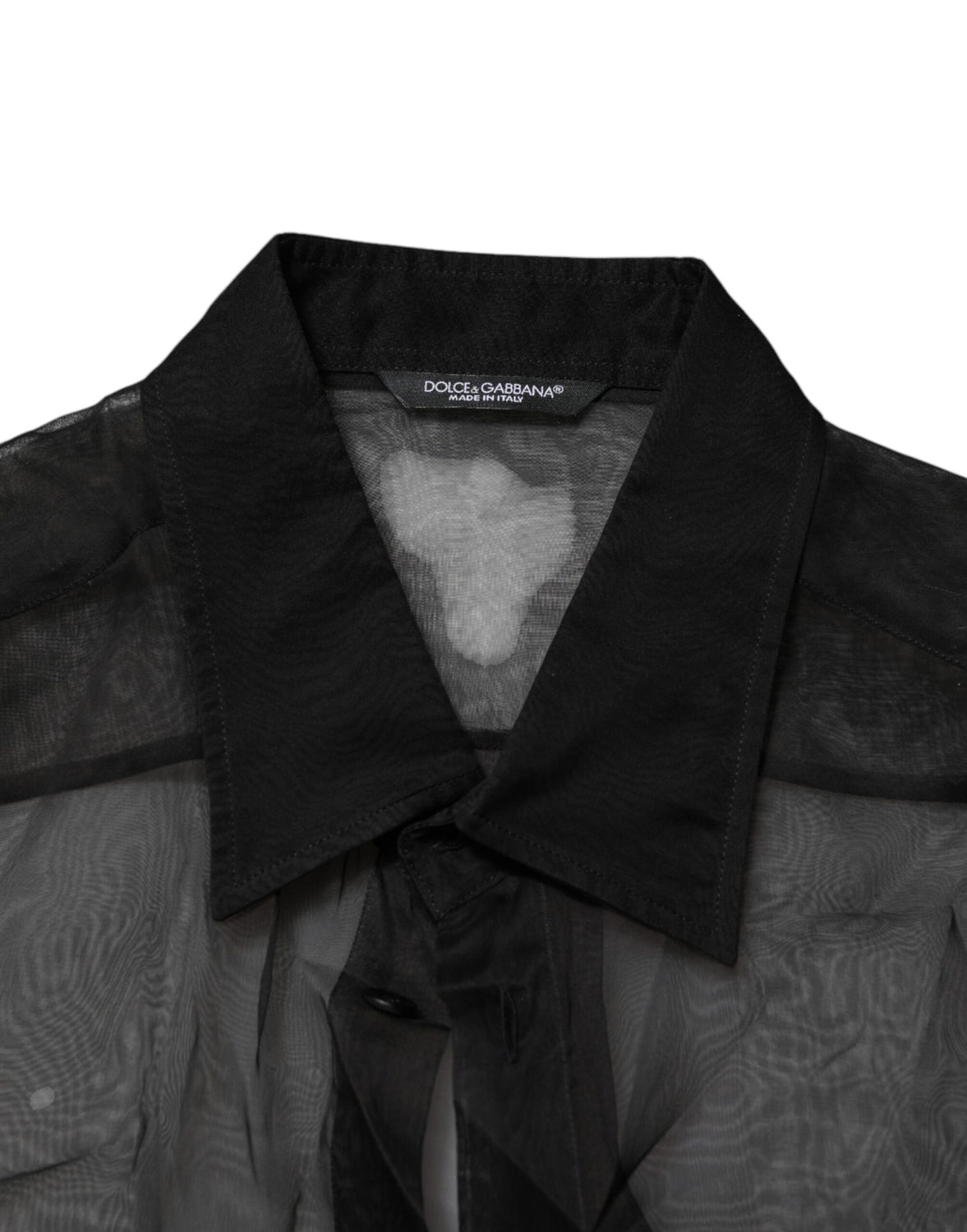 Black Silk Lace Long Sleeves Dress Shirt