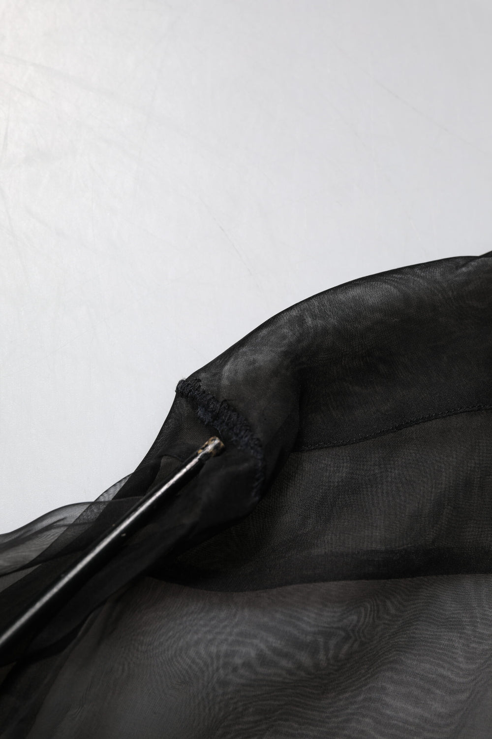 Black Silk Lace Long Sleeves Dress Shirt