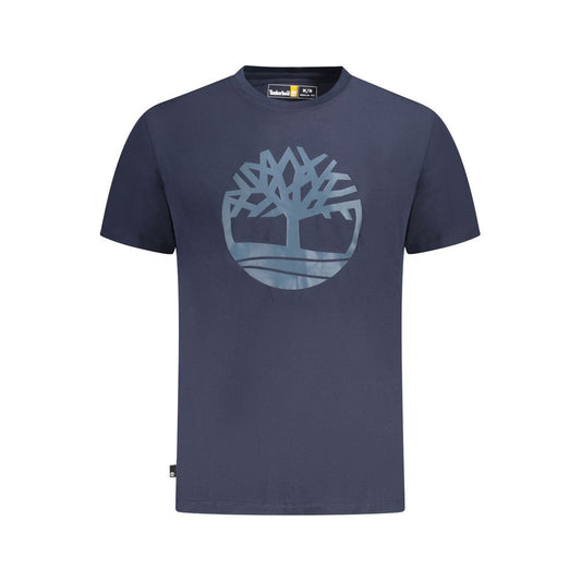 Blue Cotton Men T-Shirt