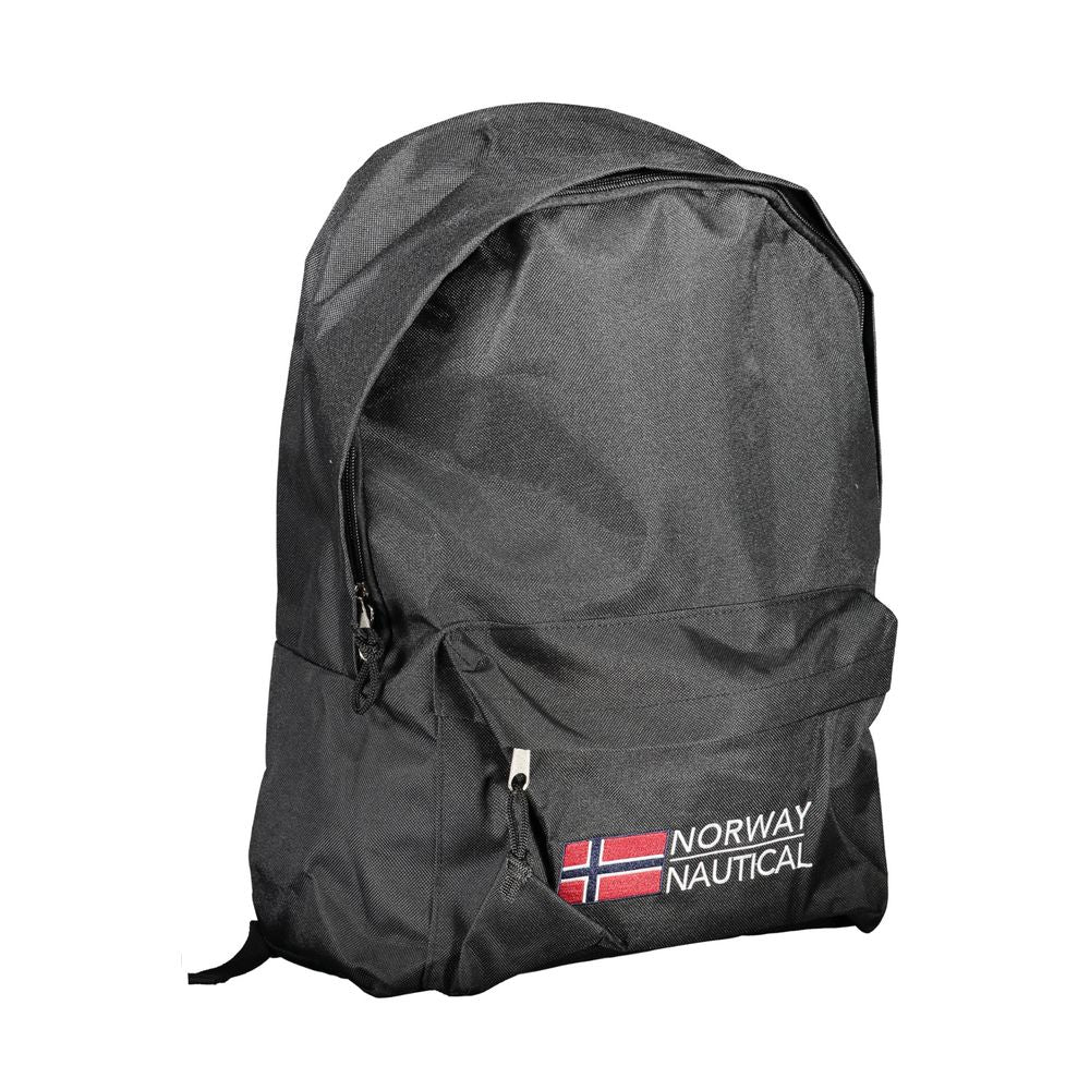 Black Polyester Men Backpack