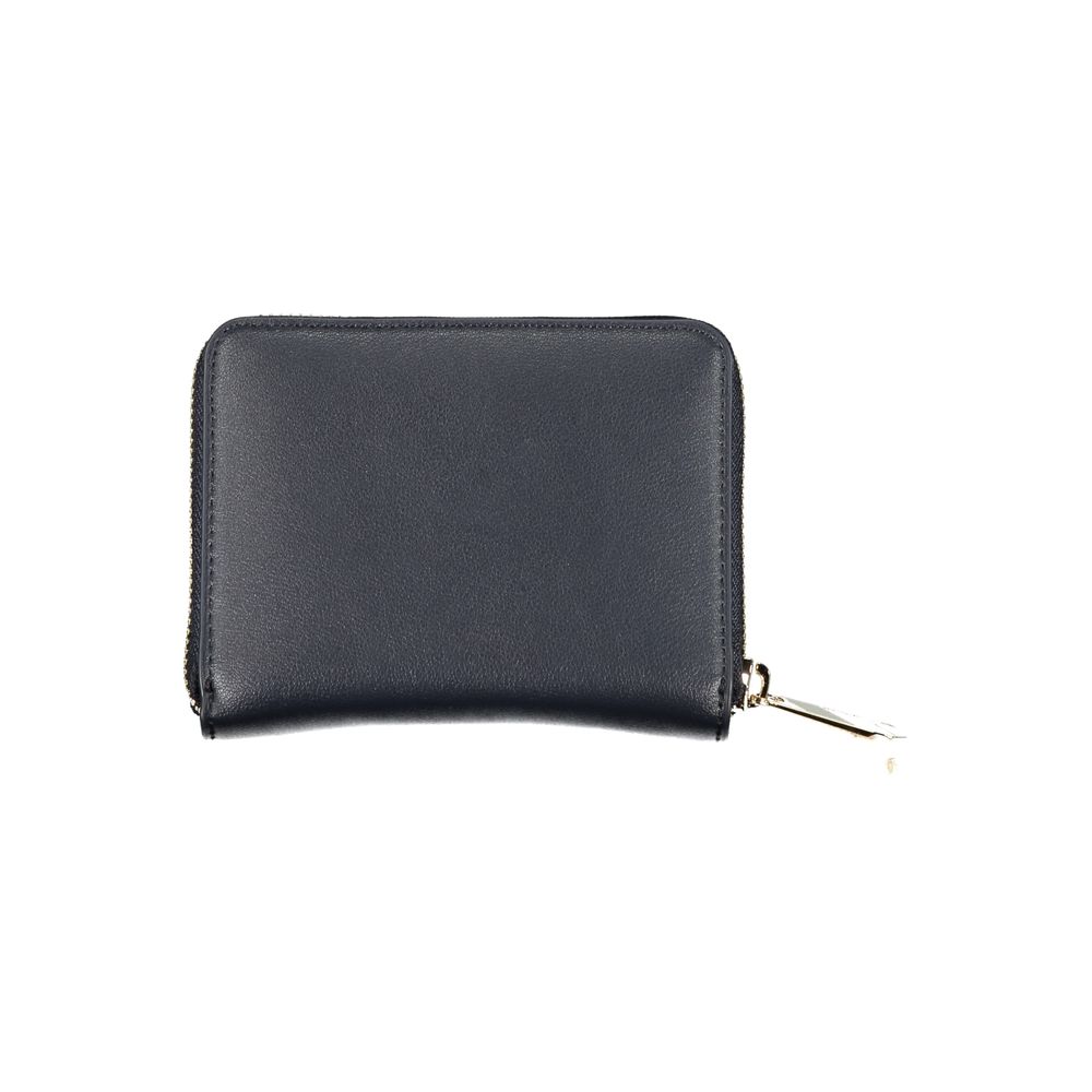 Blue Polyurethane Women Wallet