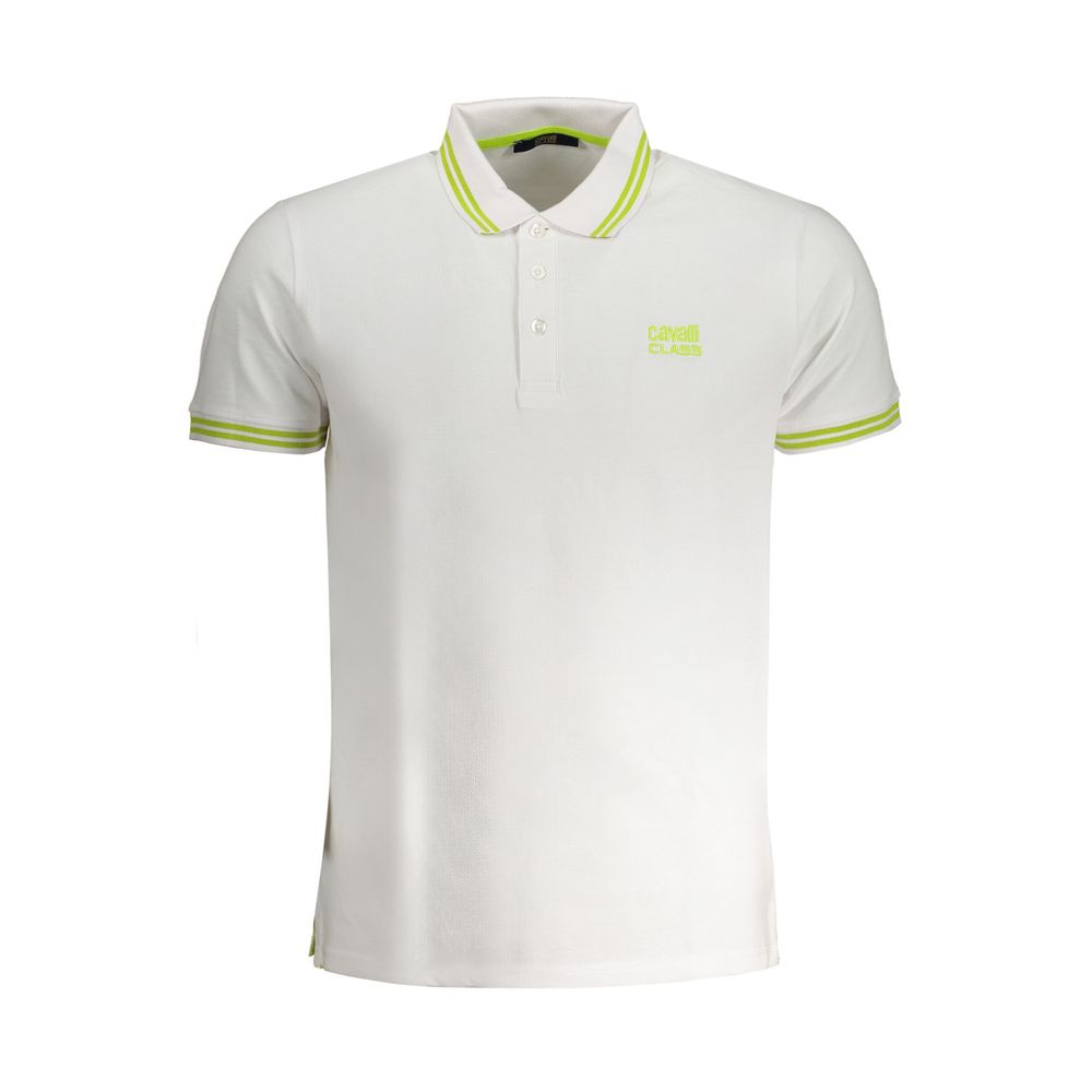 White Cotton Men Polo Shirt