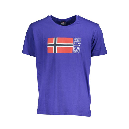 Blu Cotton Men T-Shirt