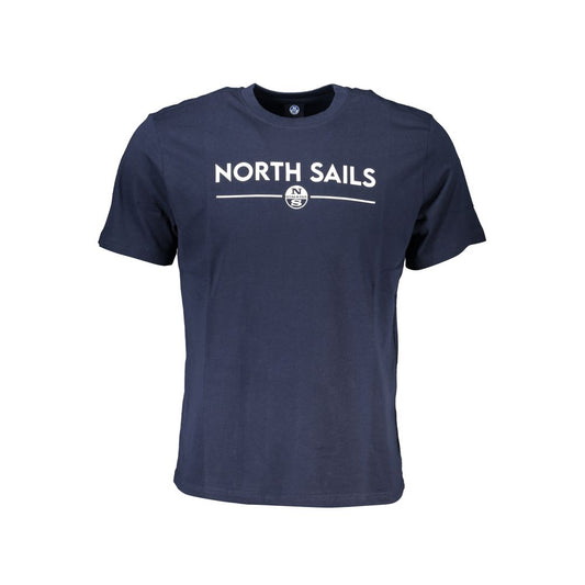 Blue Cotton Men T-Shirt