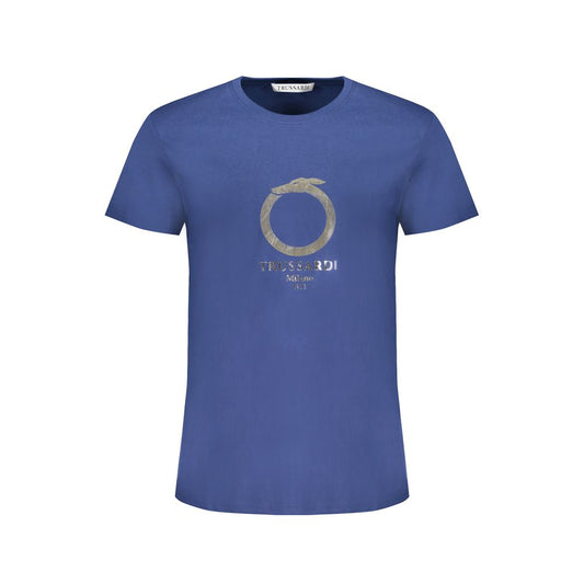 Blue Cotton Men T-Shirt