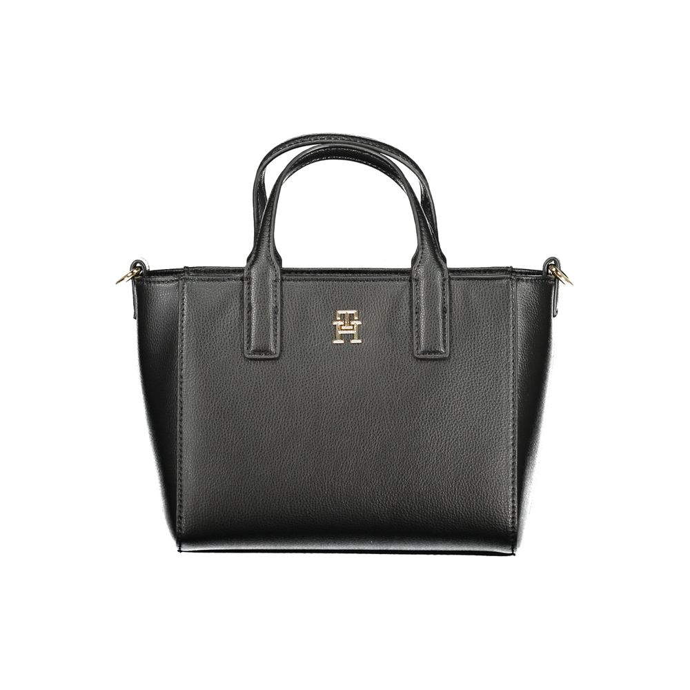 Black Polyester Women Handbag