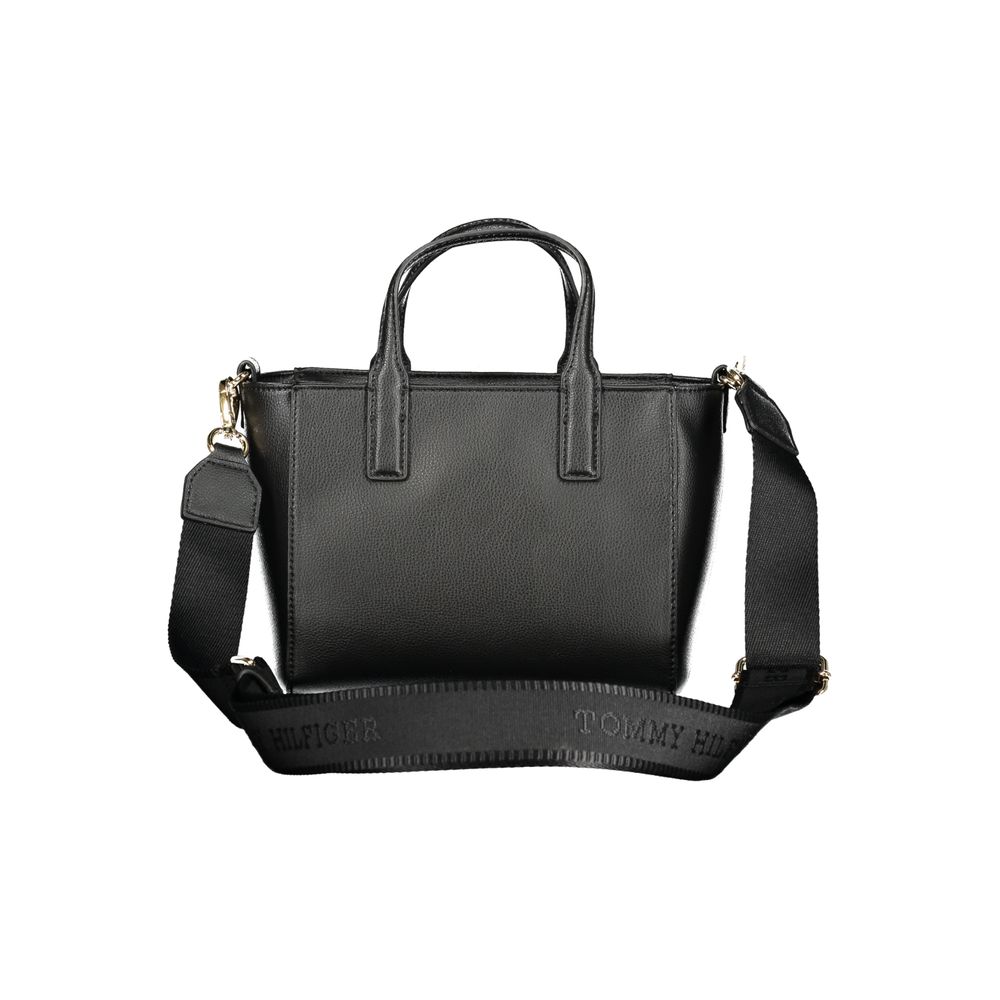 Black Polyester Women Handbag