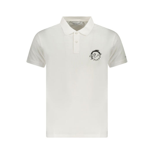White Cotton Men Polo Shirt