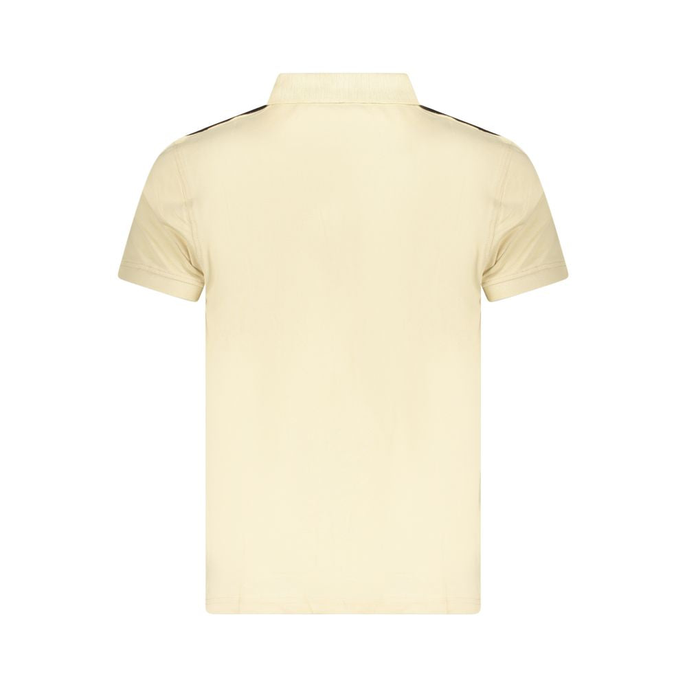 Beige Cotton Men Polo Shirt