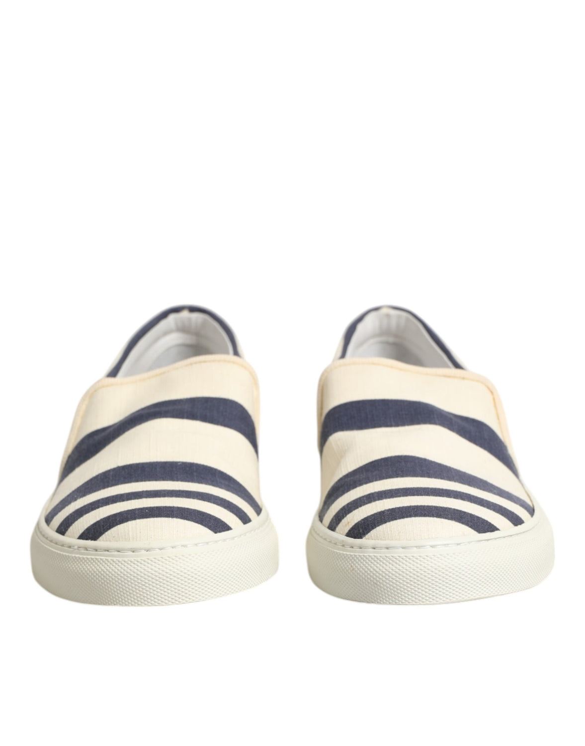 Blue White Striped Canvas Men Low Top Casual Shoes