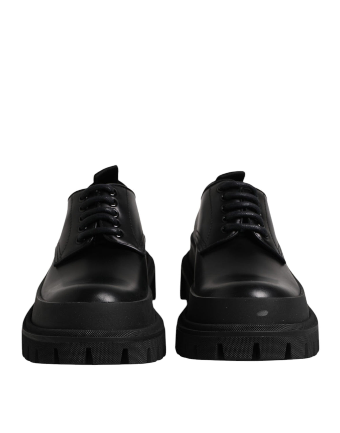 Black Leather Lace Up Derby Men Dress Shoes