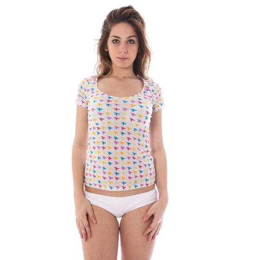 Bianco Nylon Women T-Shirt