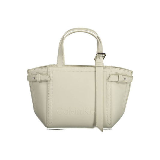 White Polyester Handbag