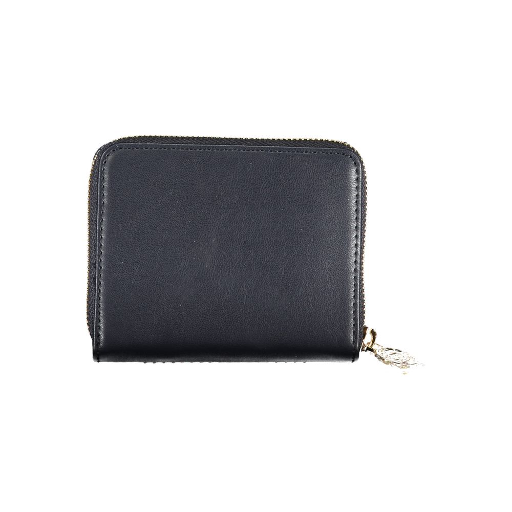 Blu Polyurethane Women Wallet