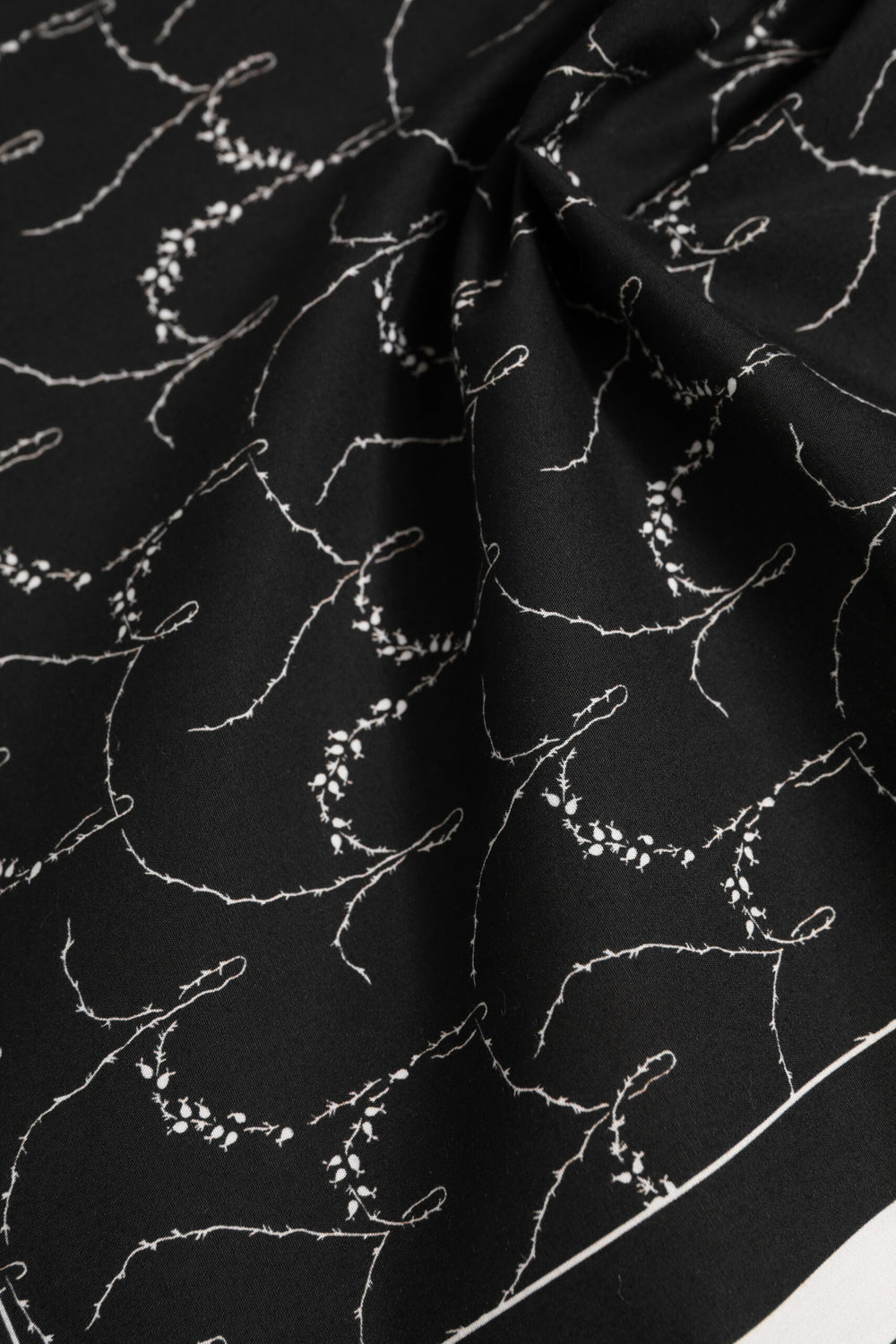 Black White Printed Square Foulard Scarf