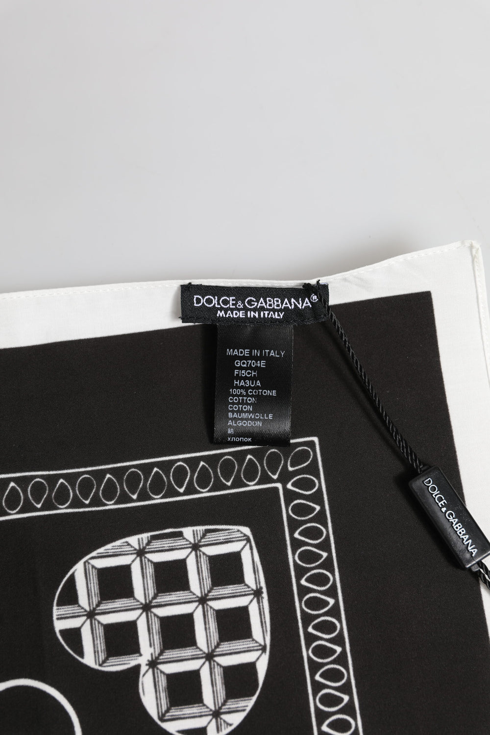 Black White Bandana Square Men Foulard Scarf