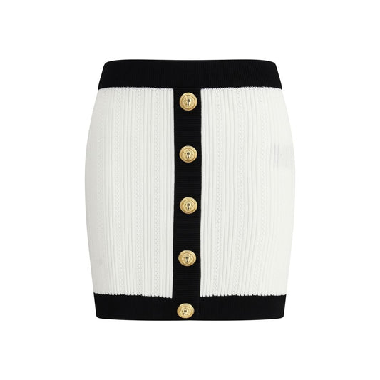 White Viscose Mini Skirt