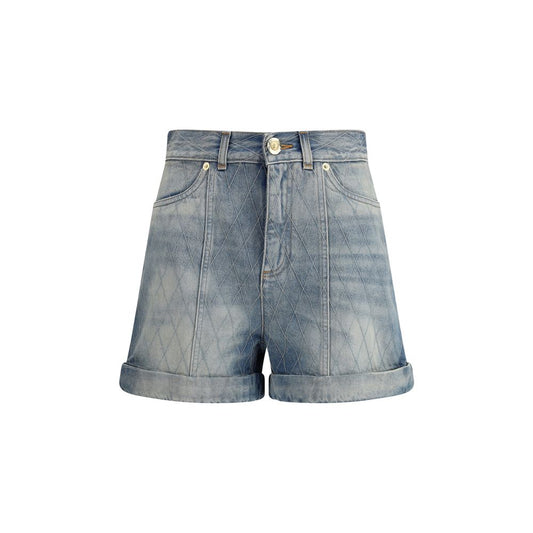 Blue Cotton Bermuda Shorts