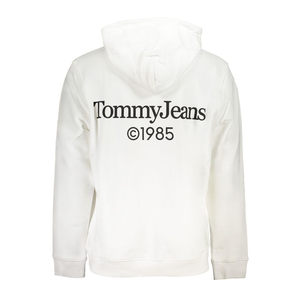 White Cotton Men's Sweatshirt with Hood