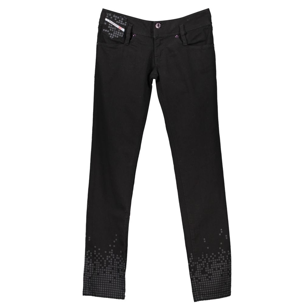 Black Cotton Jeans & Pant