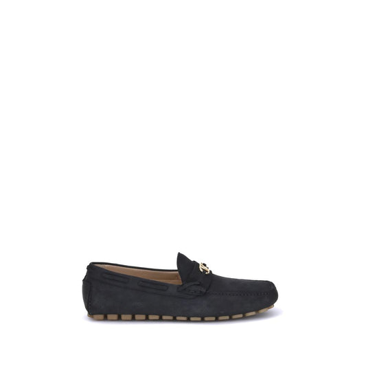 Black Rubber Slip-On Loafers