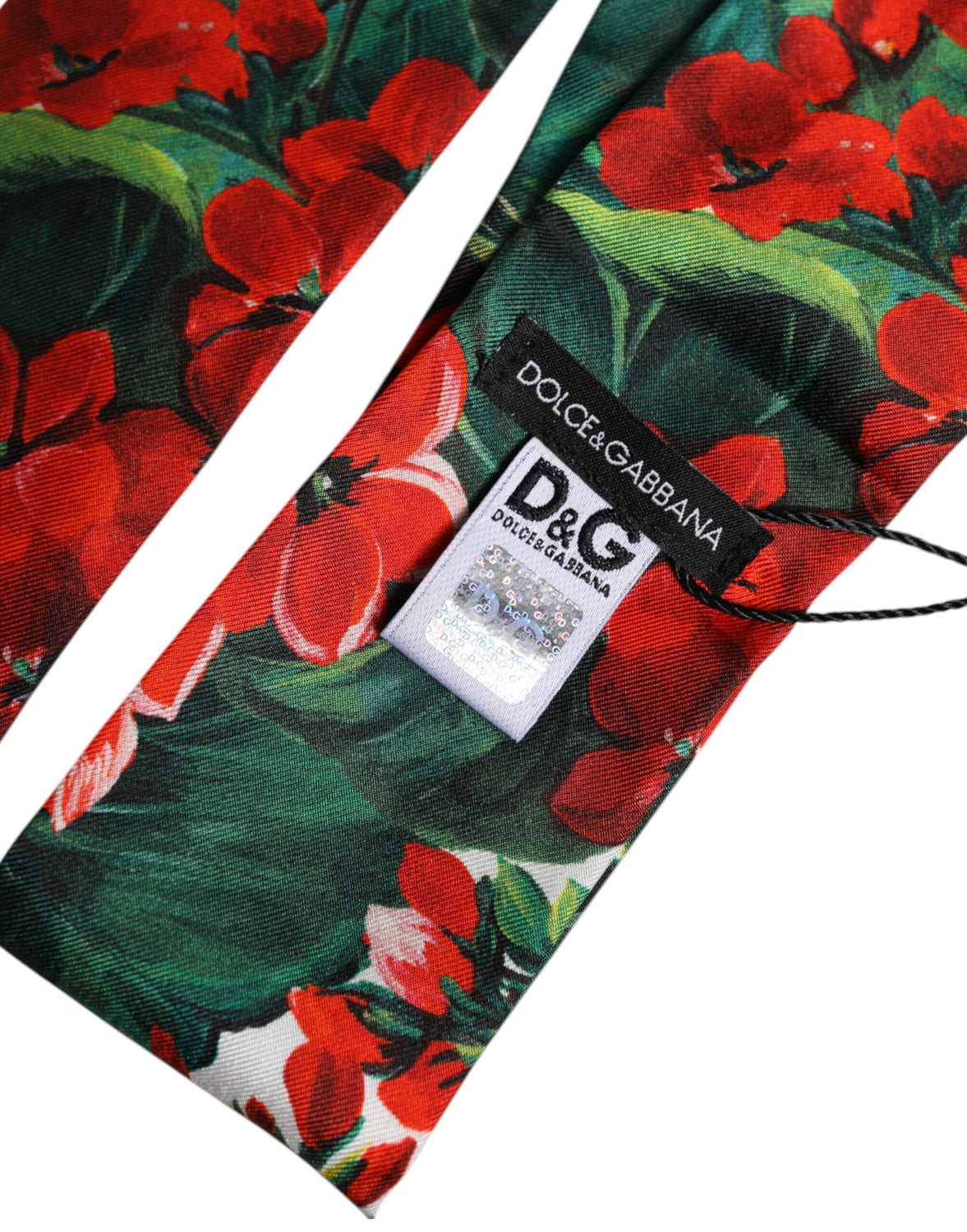 Multicolor Floral Silk Skinny Neck Wrap Scarf