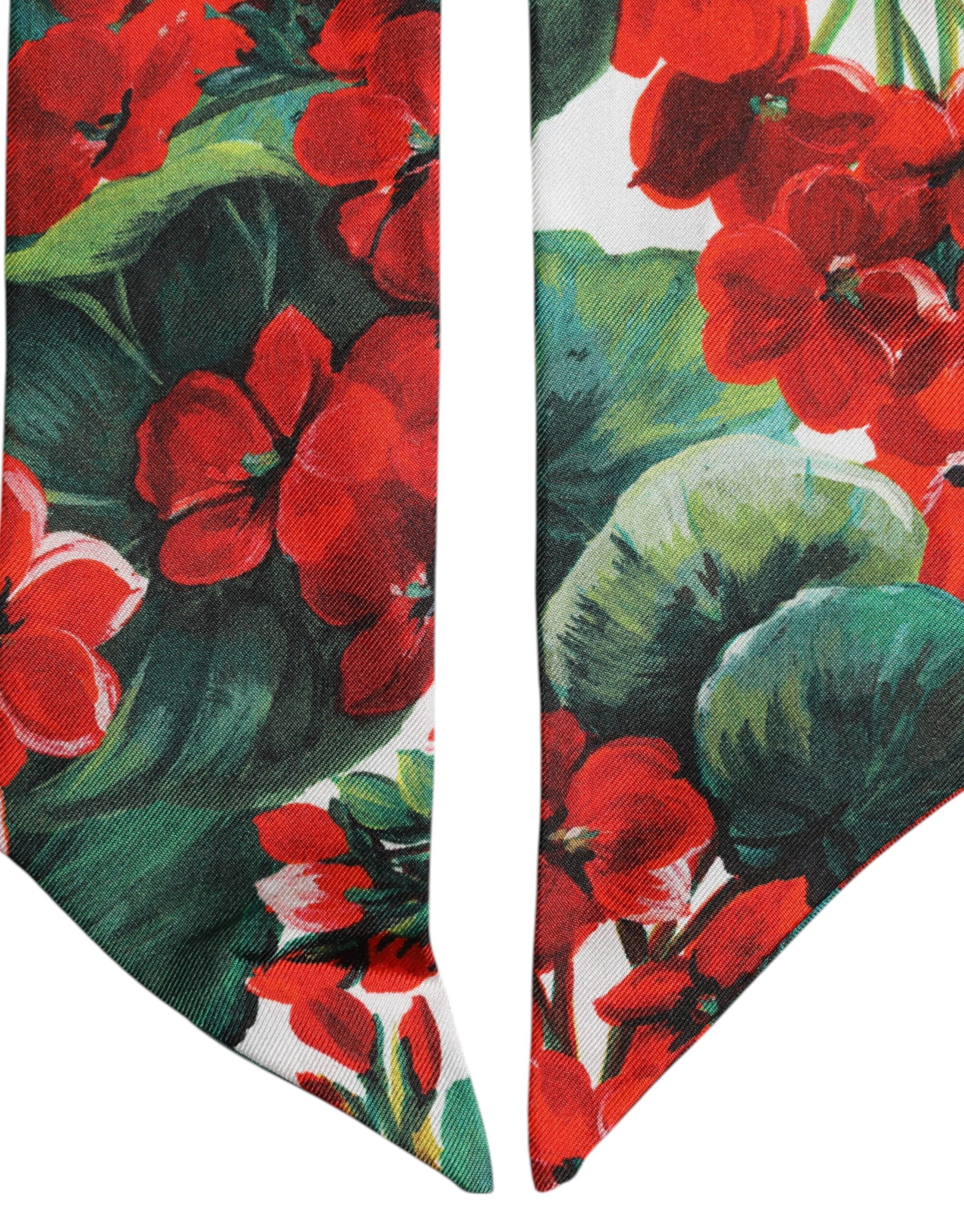 Multicolor Floral Silk Skinny Neck Wrap Scarf
