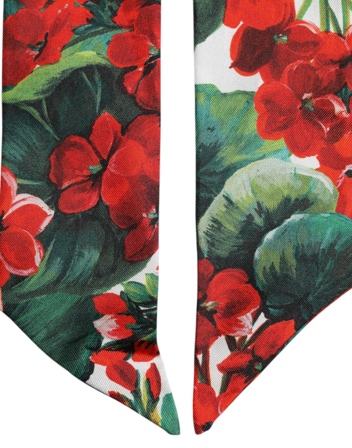 Multicolor Floral Silk Skinny Neck Wrap Scarf
