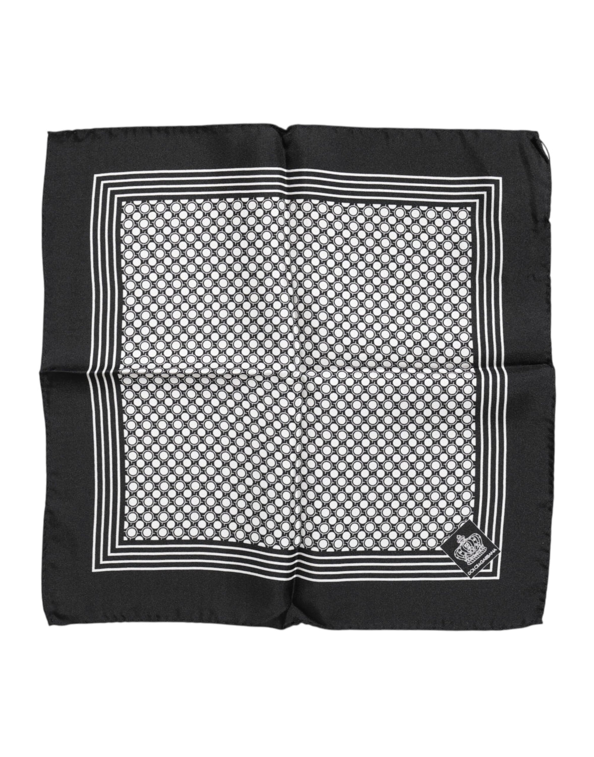 Black White Patterned Square Men Foulard Scarf