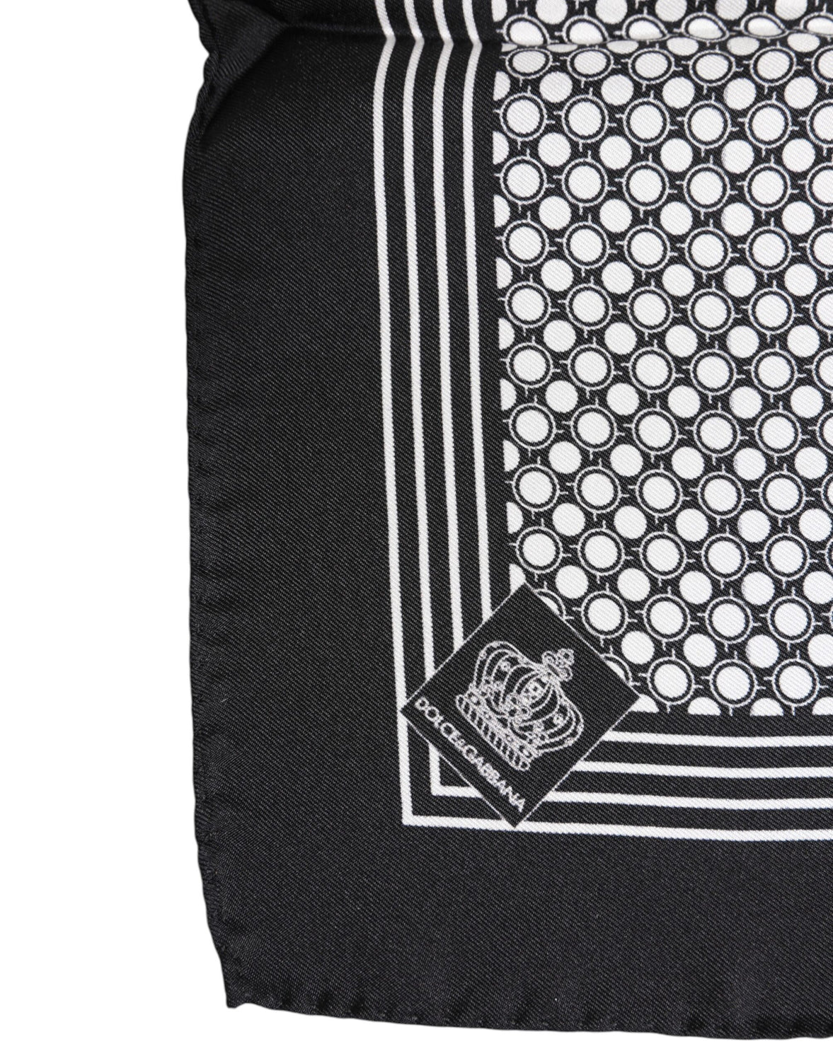 Black White Patterned Square Men Foulard Scarf