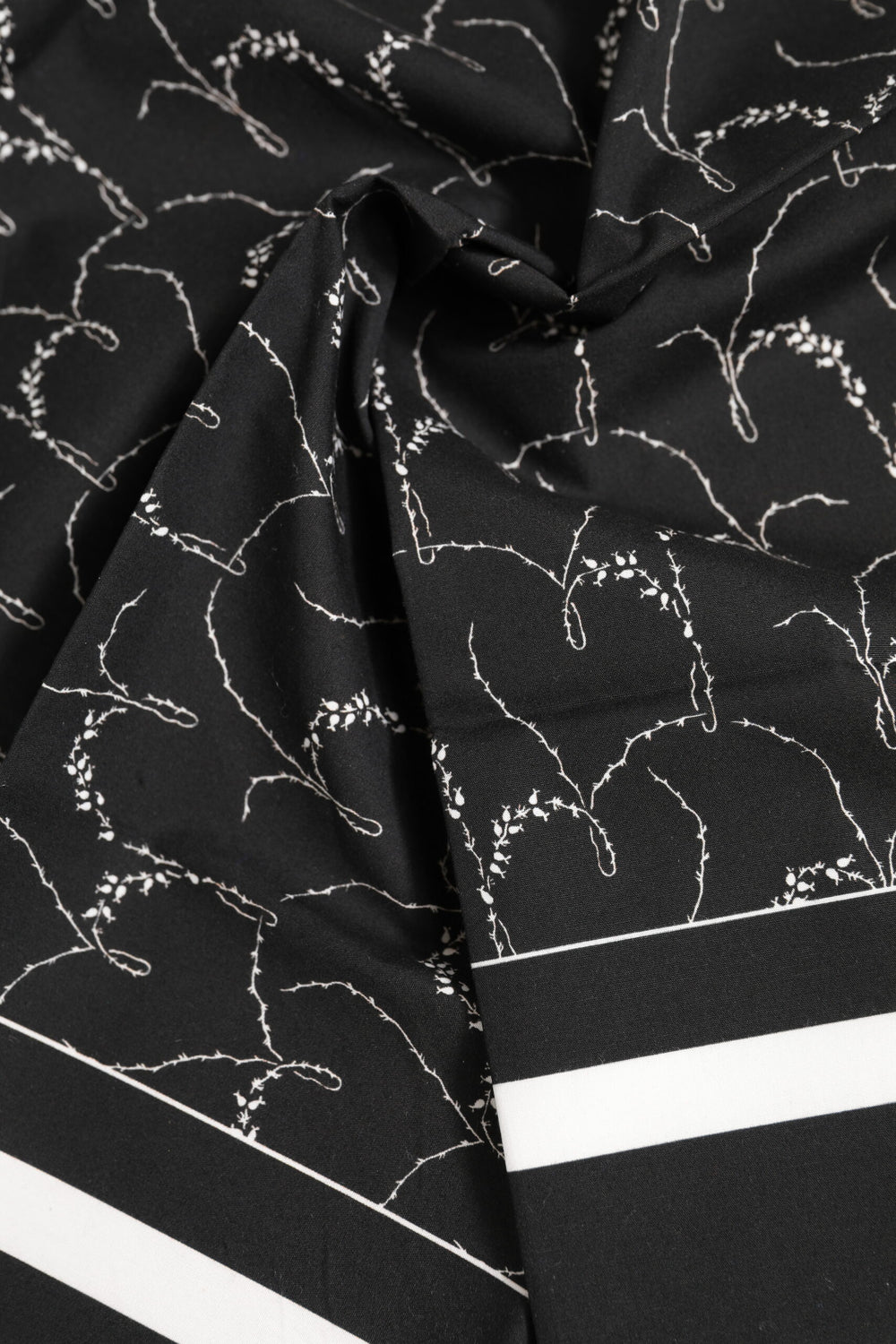 Black White Printed Square Foulard Scarf