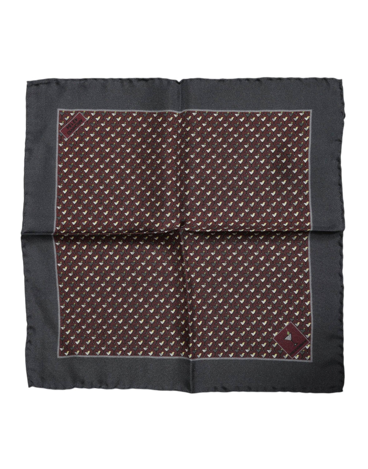Maroon Cocktail Silk Square Foulard Scarf