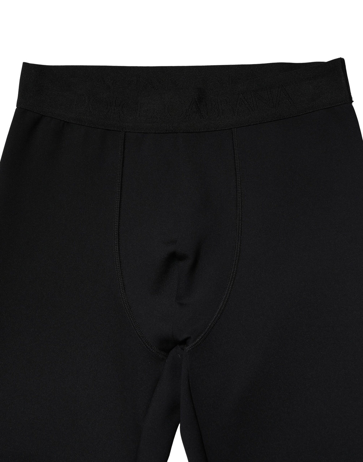 Black Nylon Elastic Logo Men Leggings Pants