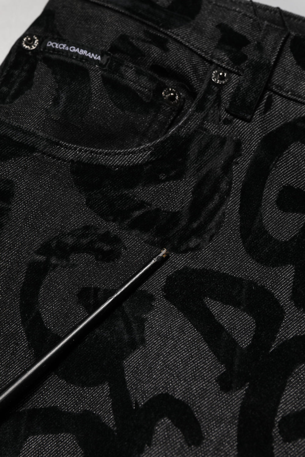 Gray Cotton DG Logo Straight Men Denim Jeans