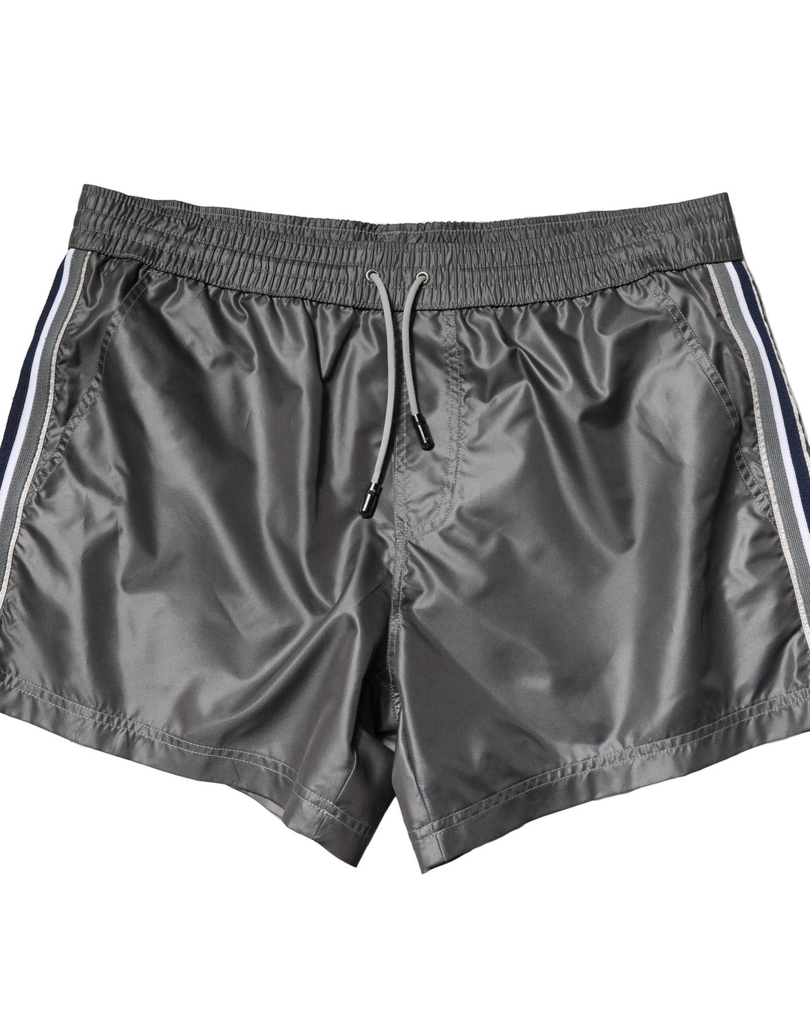 Gray Polyester Mid Waist Casual Bermuda Shorts