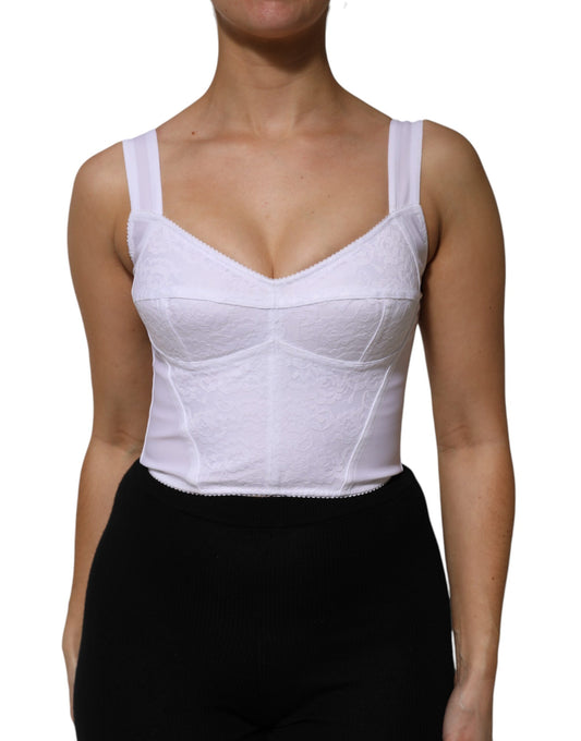White Bustier Sleeveless Corset Blouse Top