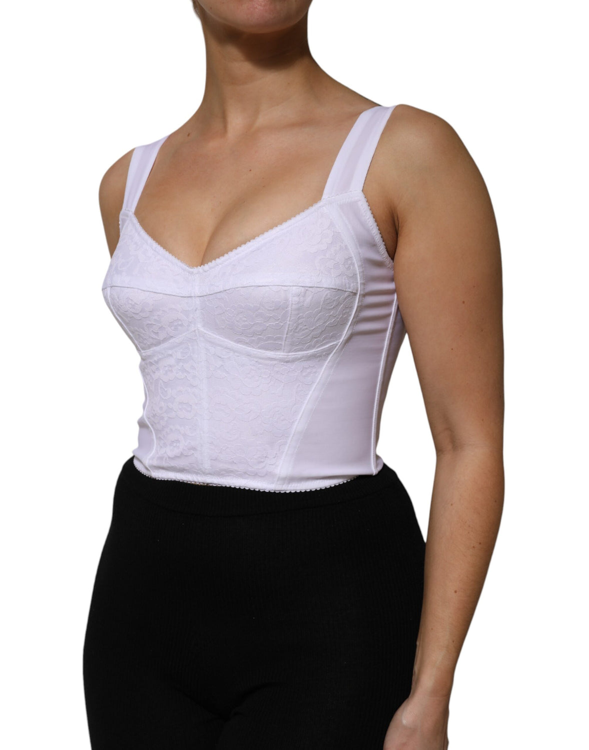 White Bustier Sleeveless Corset Blouse Top