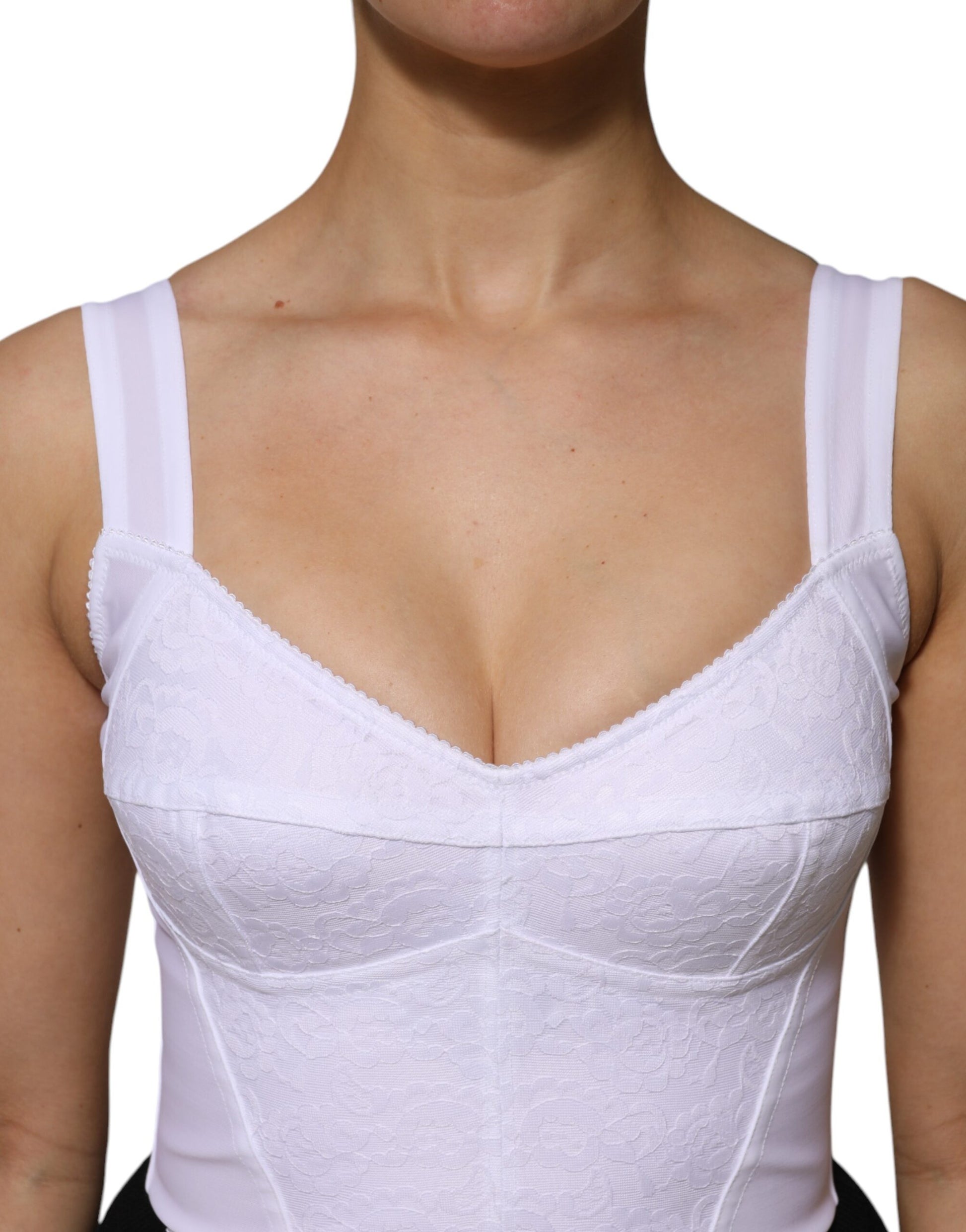White Bustier Sleeveless Corset Blouse Top
