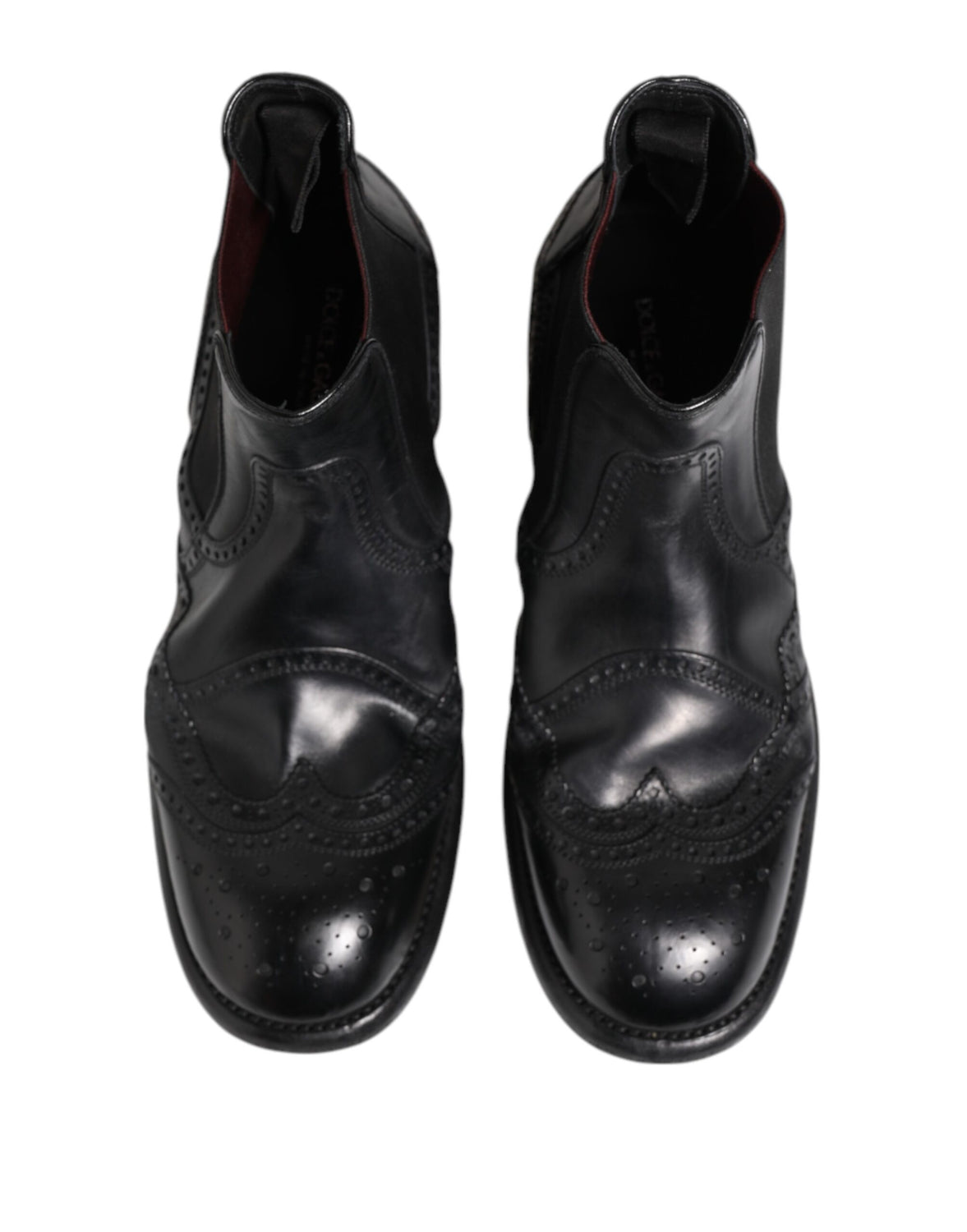 Black Leather Ankle Boots Slip On Shoes